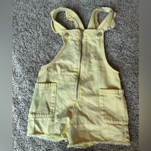 GAP Yellow Zip-Front Short Overalls